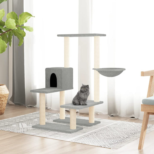 Cat furniture with sisal scratching posts 94.5 cm light gray