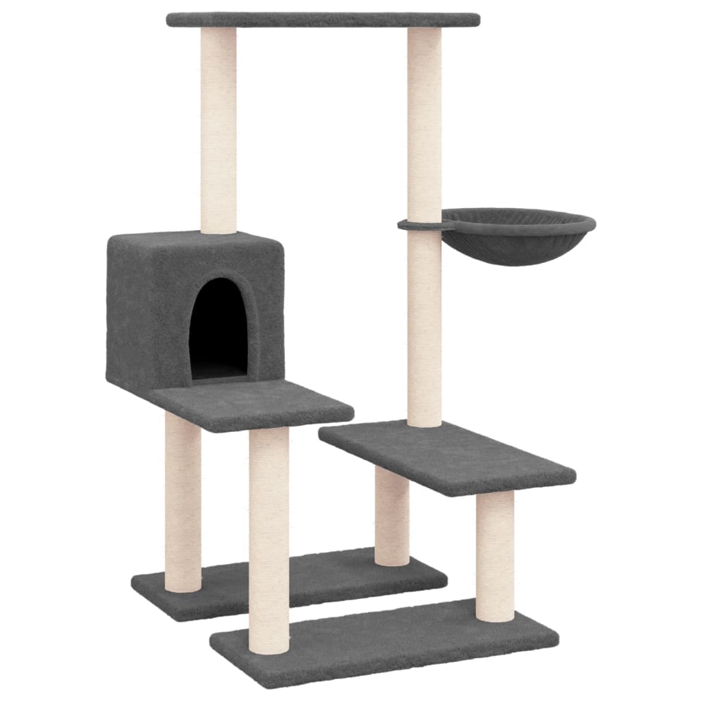 Cat furniture with sisal scratching posts 94.5 cm dark gray