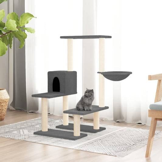 Cat furniture with sisal scratching posts 94.5 cm dark gray
