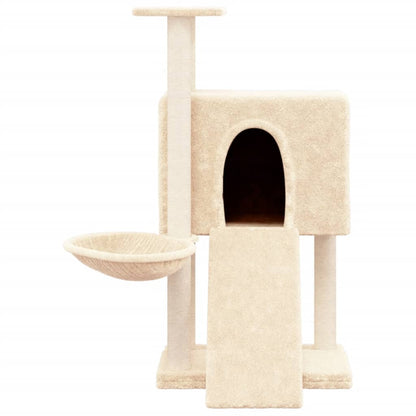 Cat furniture with sisal scratching posts 96 cm cream-colored