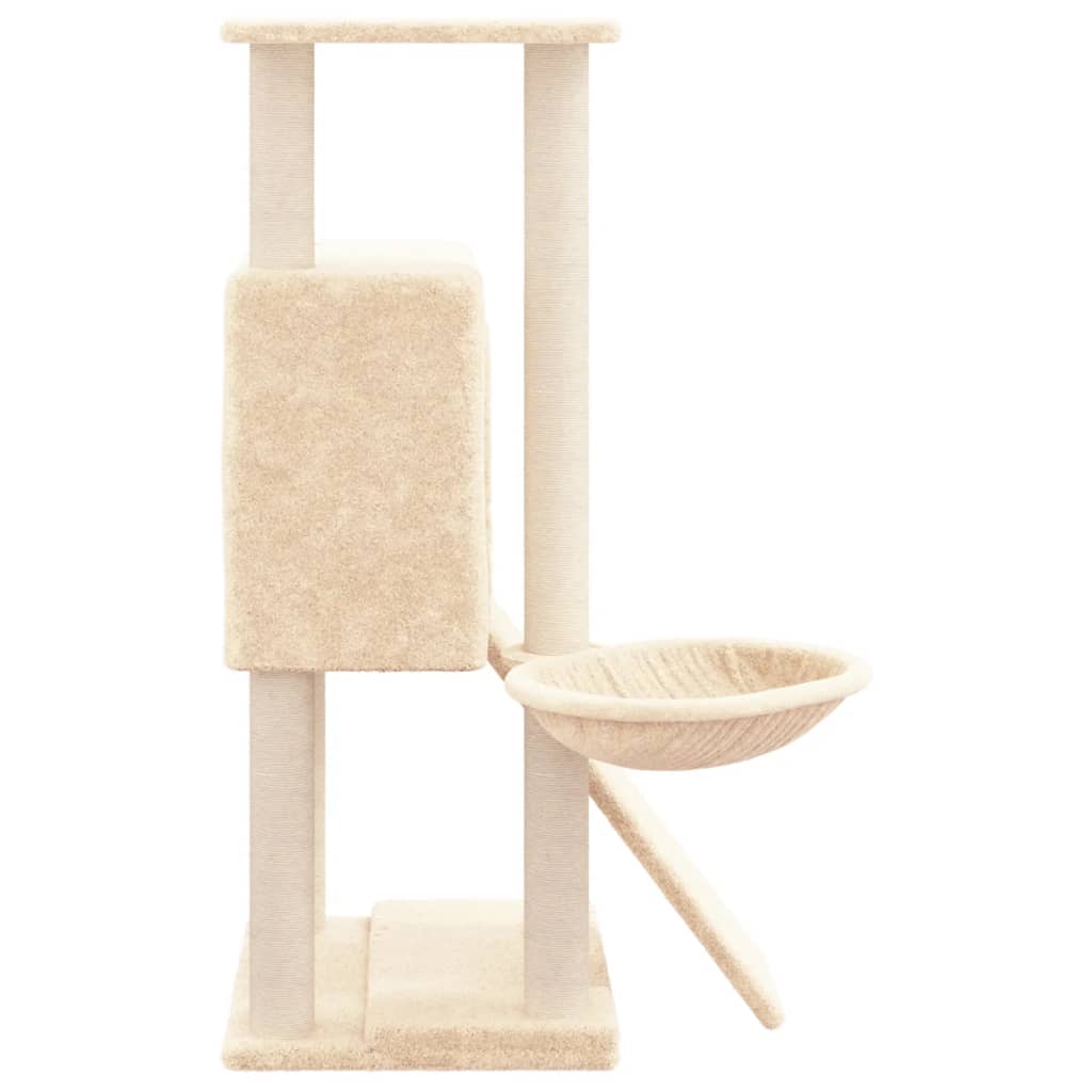 Cat furniture with sisal scratching posts 96 cm cream-colored