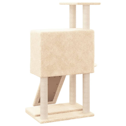 Cat furniture with sisal scratching posts 96 cm cream-colored