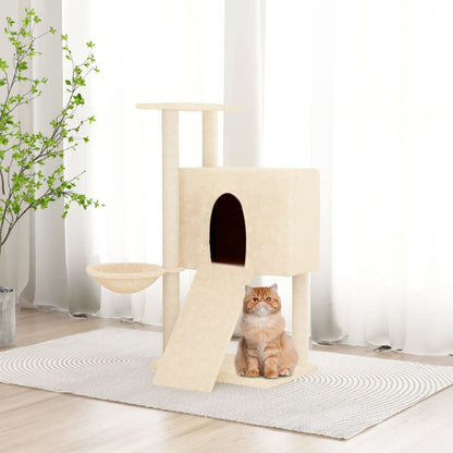 Cat furniture with sisal scratching posts 96 cm cream-colored