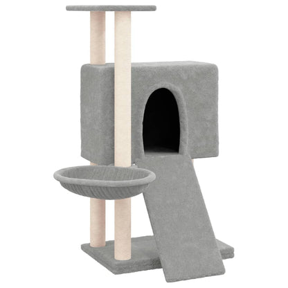 Cat furniture with sisal scratching posts 96 cm light gray