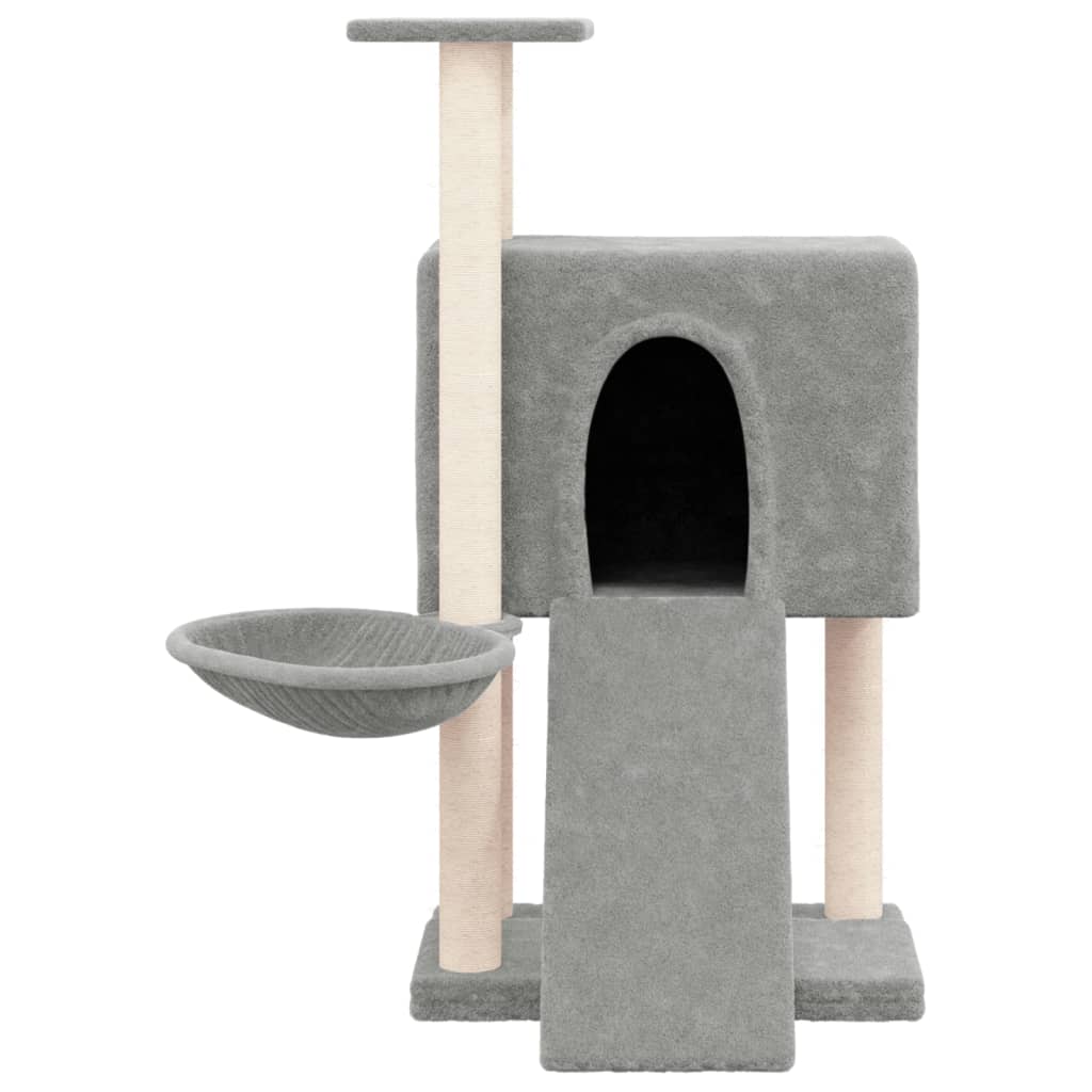 Cat furniture with sisal scratching posts 96 cm light gray