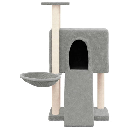 Cat furniture with sisal scratching posts 96 cm light gray
