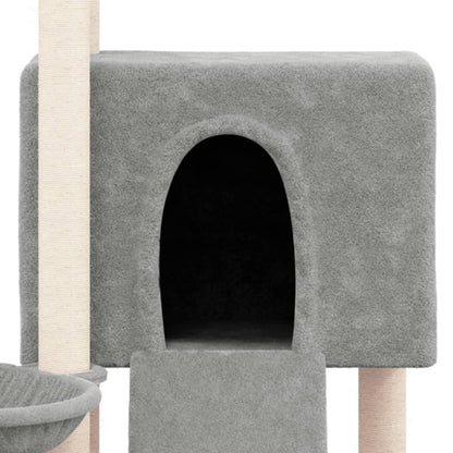 Cat furniture with sisal scratching posts 96 cm light gray