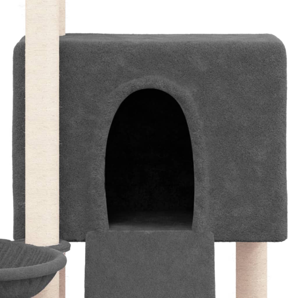 Cat furniture with sisal scratching posts 96 cm dark gray