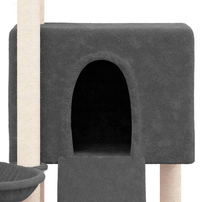 Cat furniture with sisal scratching posts 96 cm dark gray