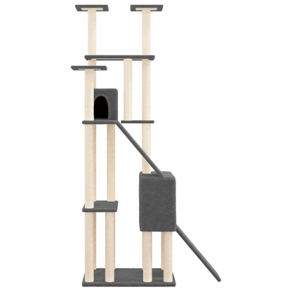 Cat furniture with sisal scratching posts 190 cm dark gray