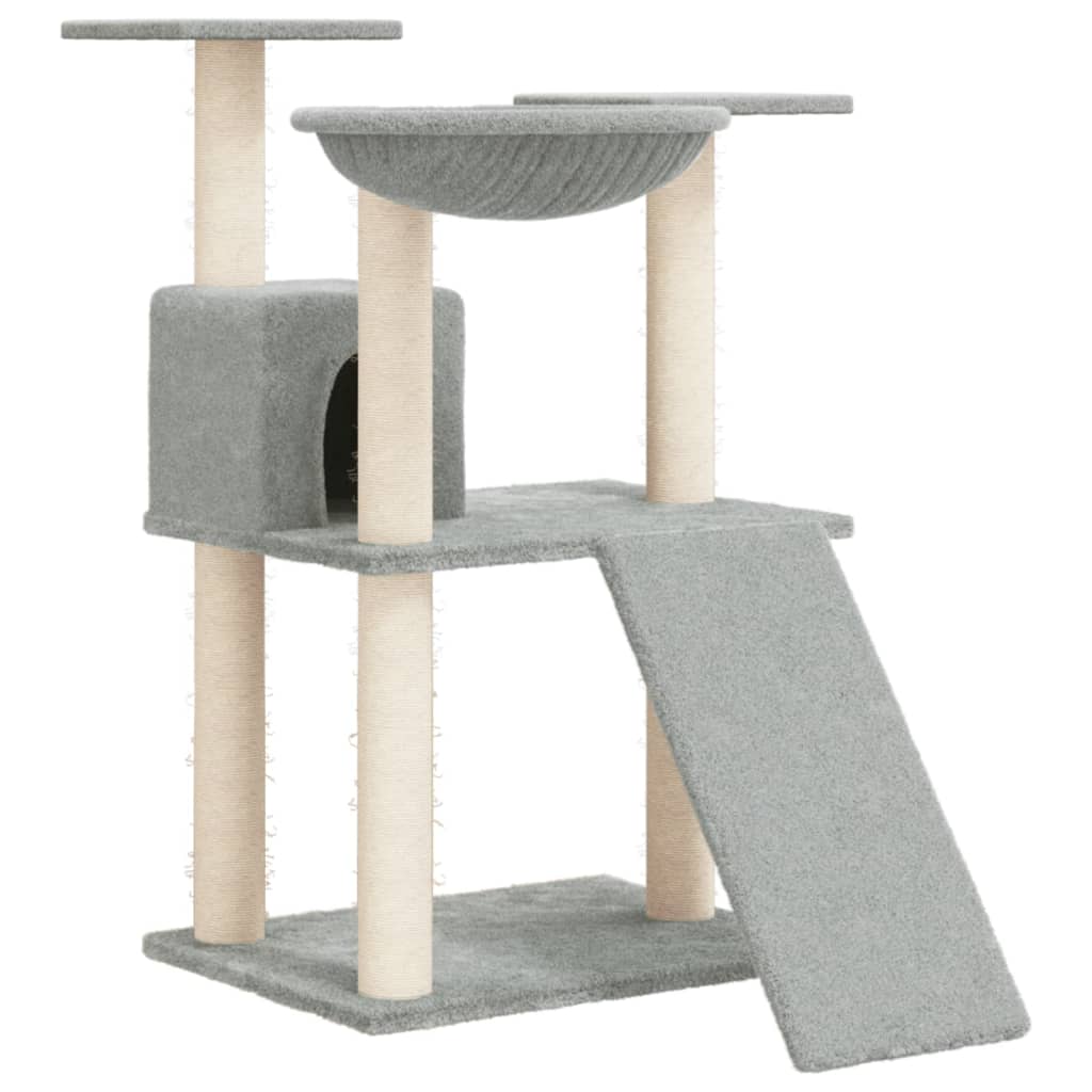 Cat furniture with sisal scratching posts 83 cm light gray
