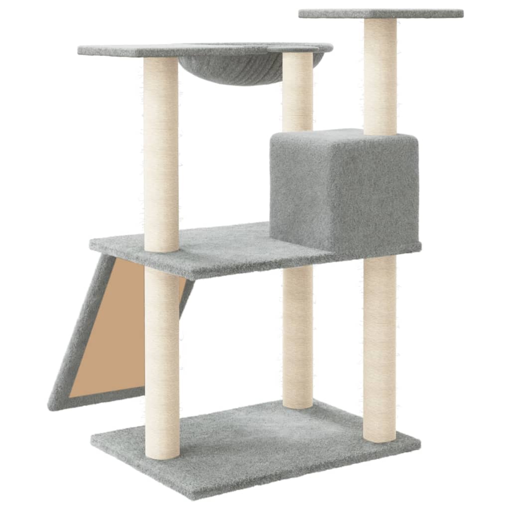 Cat furniture with sisal scratching posts 83 cm light gray