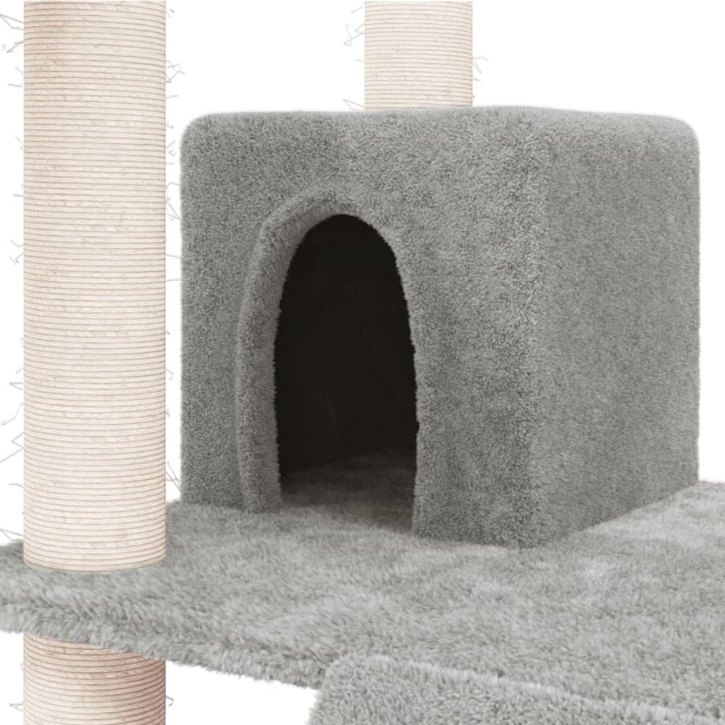 Cat furniture with sisal scratching posts 83 cm light gray