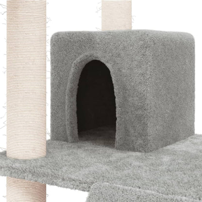 Cat furniture with sisal scratching posts 83 cm light gray