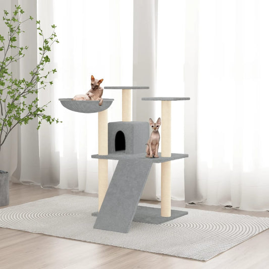 Cat furniture with sisal scratching posts 83 cm light gray