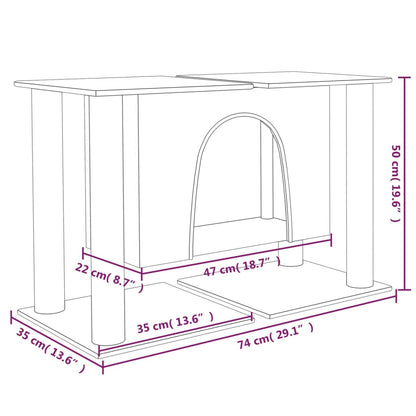 Cat furniture with sisal scratching posts 50 cm light gray