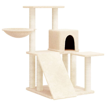 Cat furniture with sisal scratching posts 82 cm cream-colored