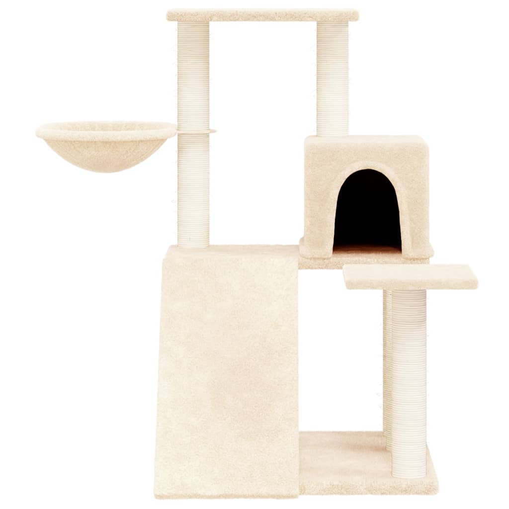 Cat furniture with sisal scratching posts 82 cm cream-colored