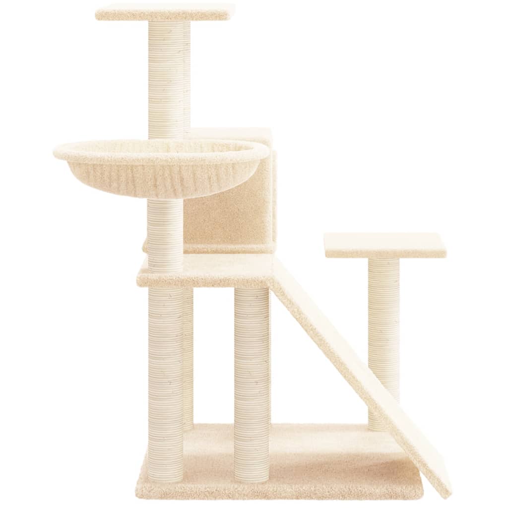 Cat furniture with sisal scratching posts 82 cm cream-colored