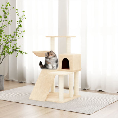 Cat furniture with sisal scratching posts 82 cm cream-colored