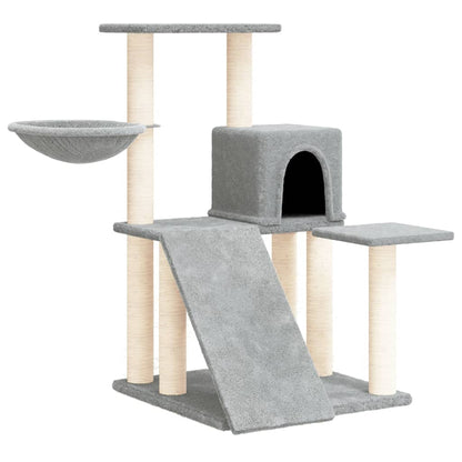 Cat furniture with sisal scratching posts 82 cm light gray