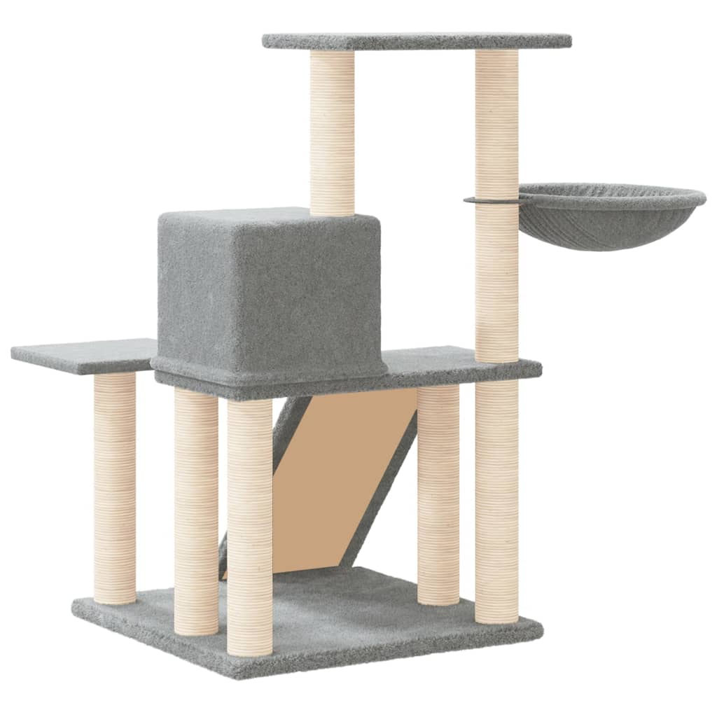 Cat furniture with sisal scratching posts 82 cm light gray