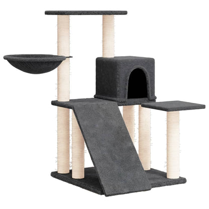 Cat furniture with sisal scratching posts 82 cm dark gray