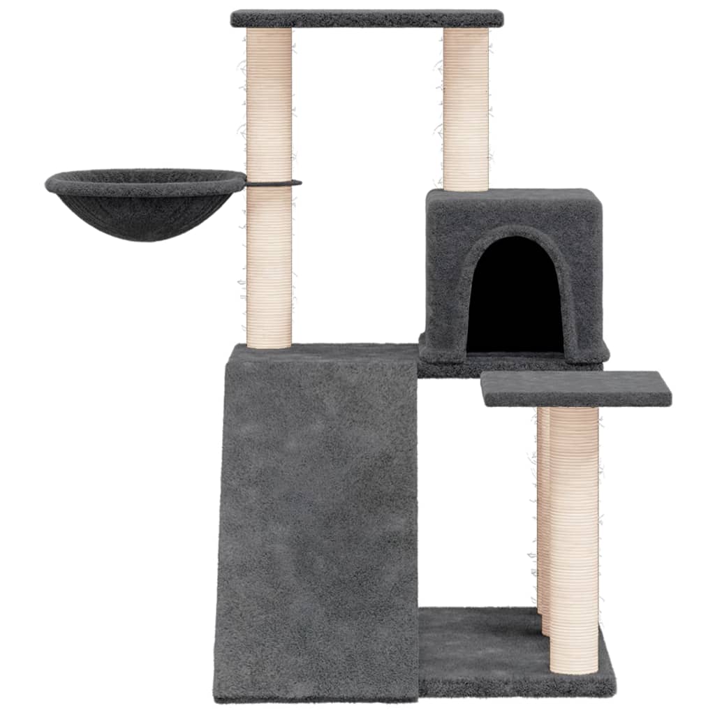 Cat furniture with sisal scratching posts 82 cm dark gray