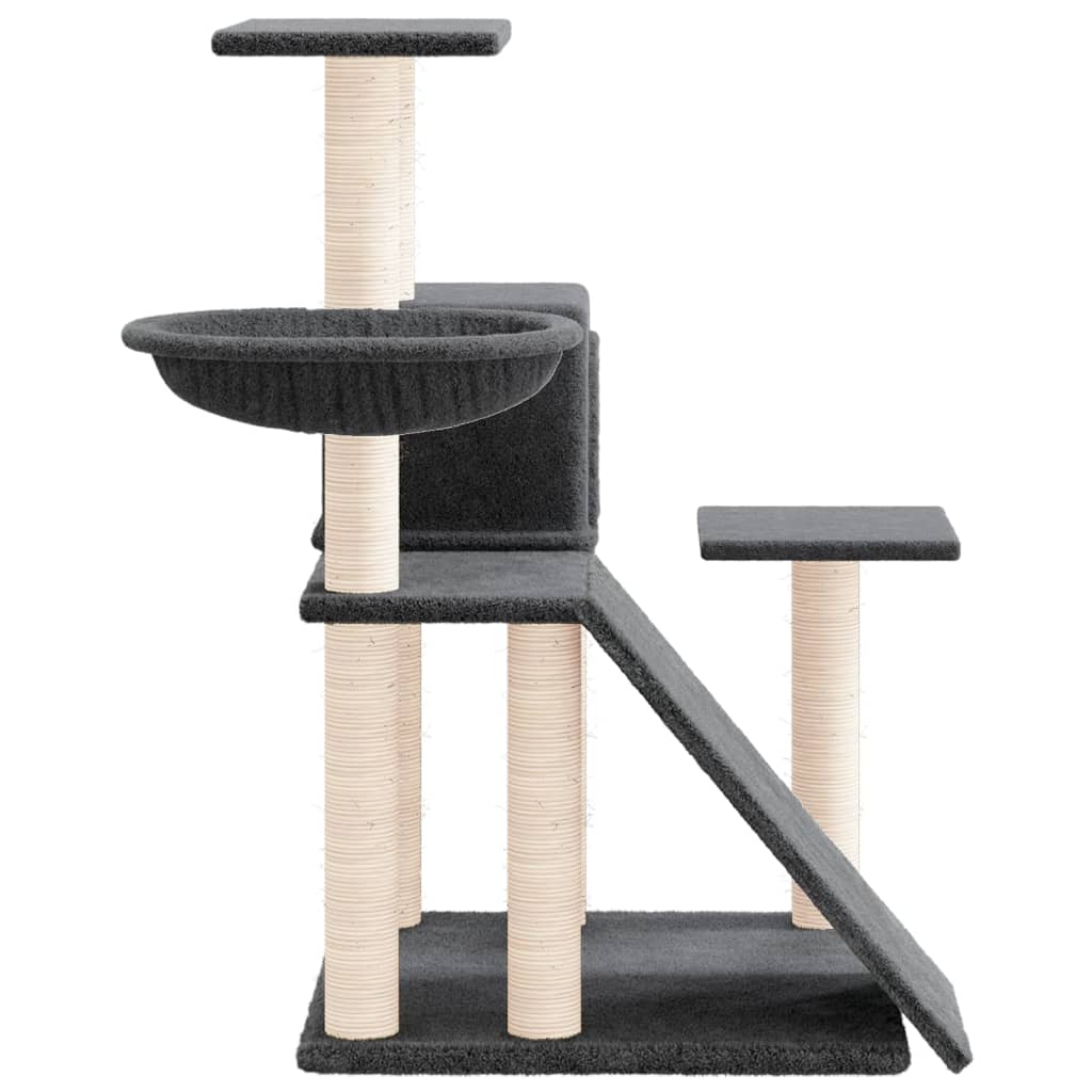 Cat furniture with sisal scratching posts 82 cm dark gray