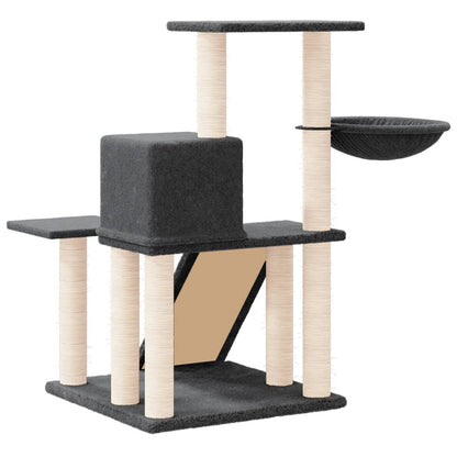 Cat furniture with sisal scratching posts 82 cm dark gray