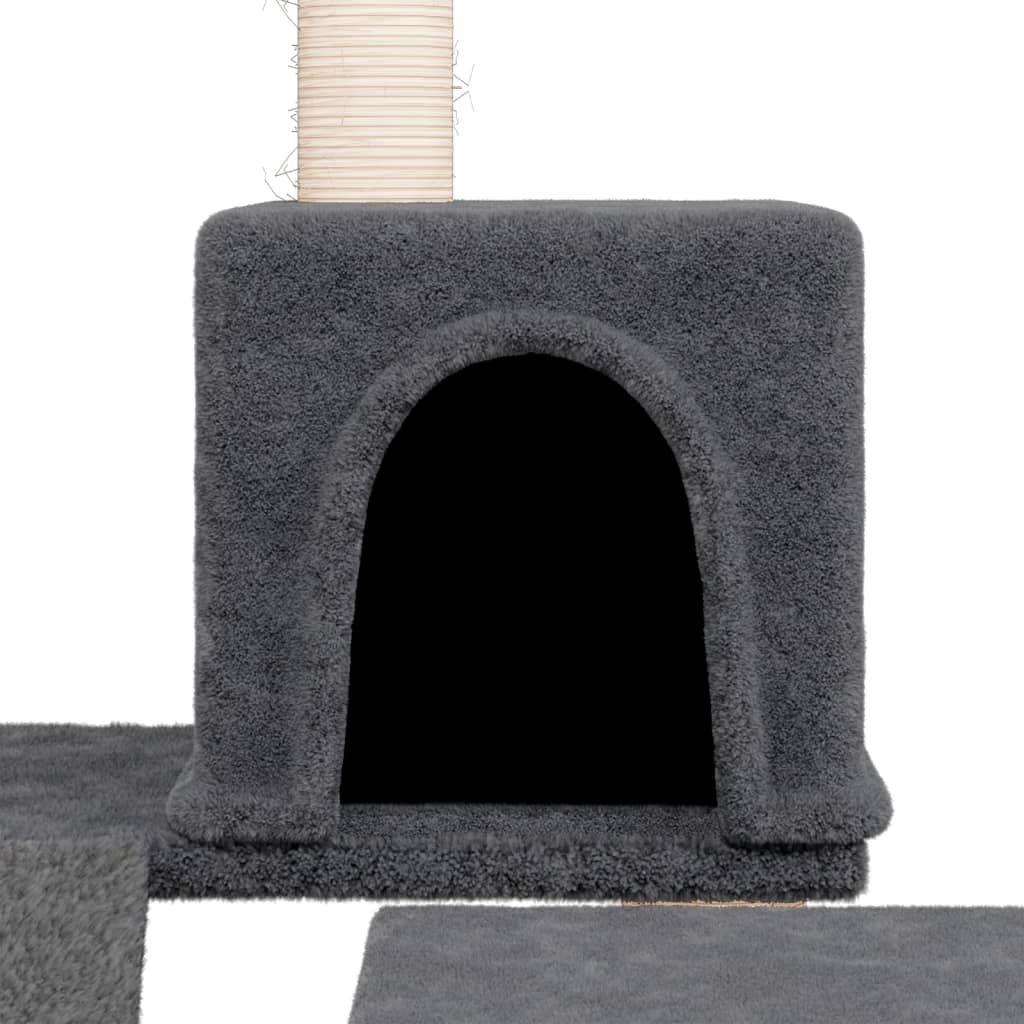 Cat furniture with sisal scratching posts 82 cm dark gray