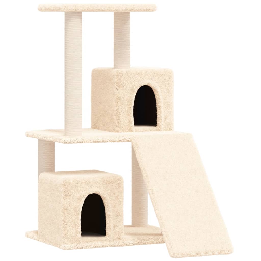 Cat furniture with sisal scratching posts 82 cm cream-colored