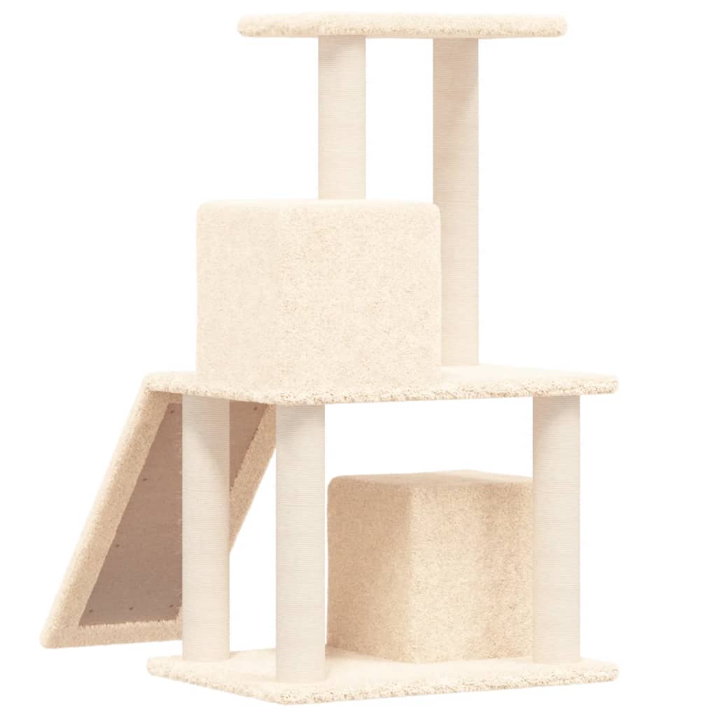 Cat furniture with sisal scratching posts 82 cm cream-colored