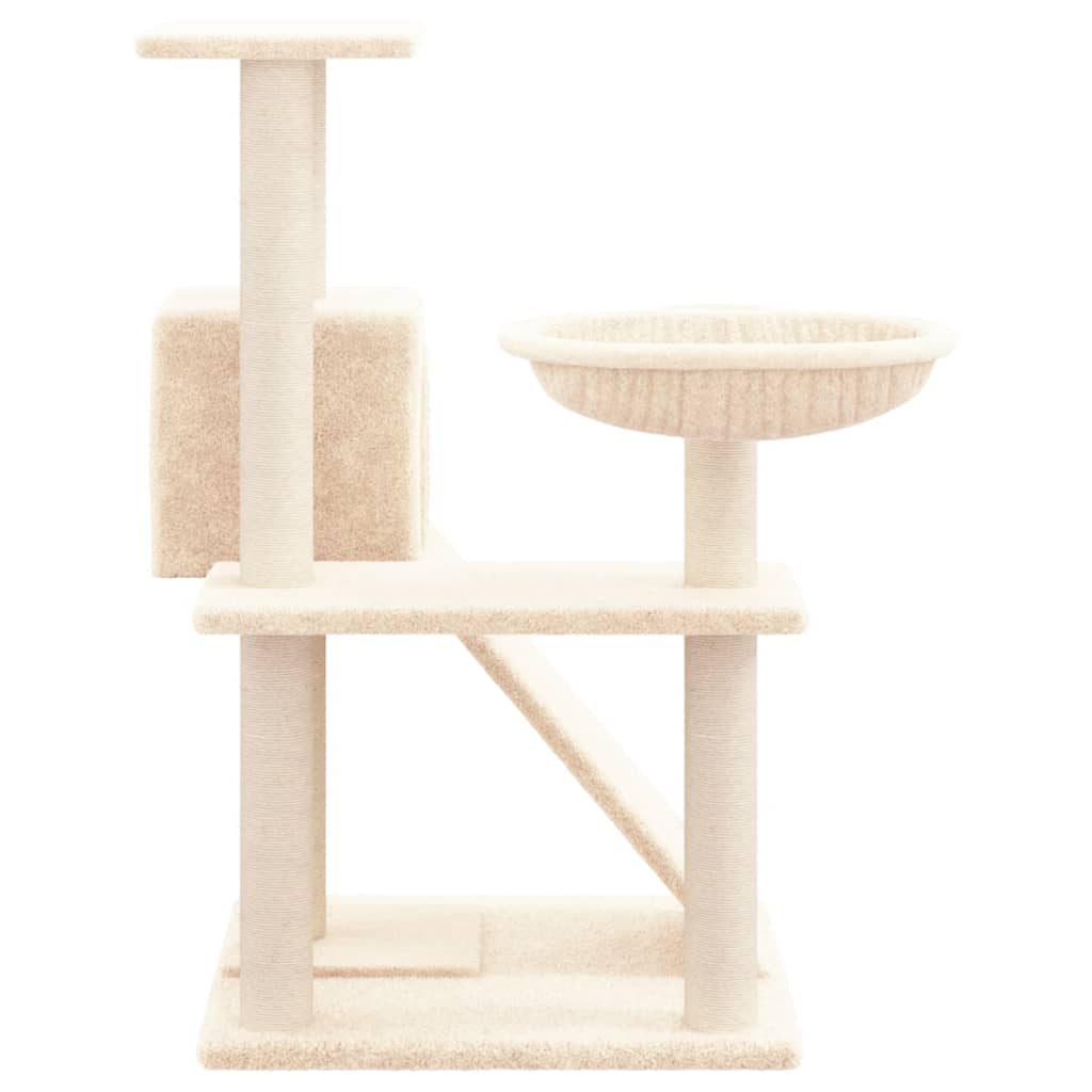 Cat furniture with sisal scratching posts 82 cm cream-colored