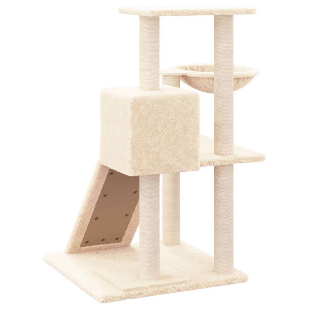 Cat furniture with sisal scratching posts 82 cm cream-colored