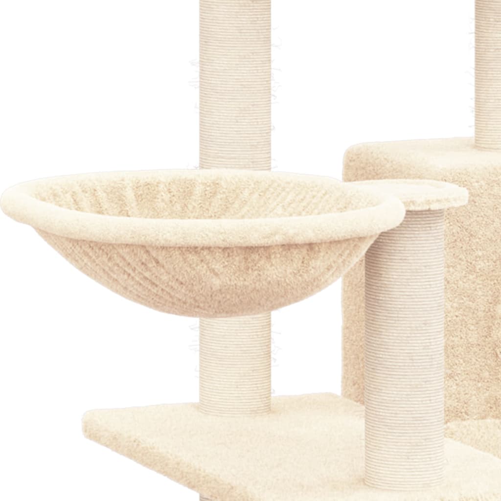 Cat furniture with sisal scratching posts 82 cm cream-colored