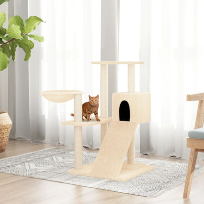 Cat furniture with sisal scratching posts 82 cm cream-colored