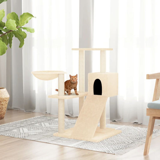 Cat furniture with sisal scratching posts 82 cm cream-colored