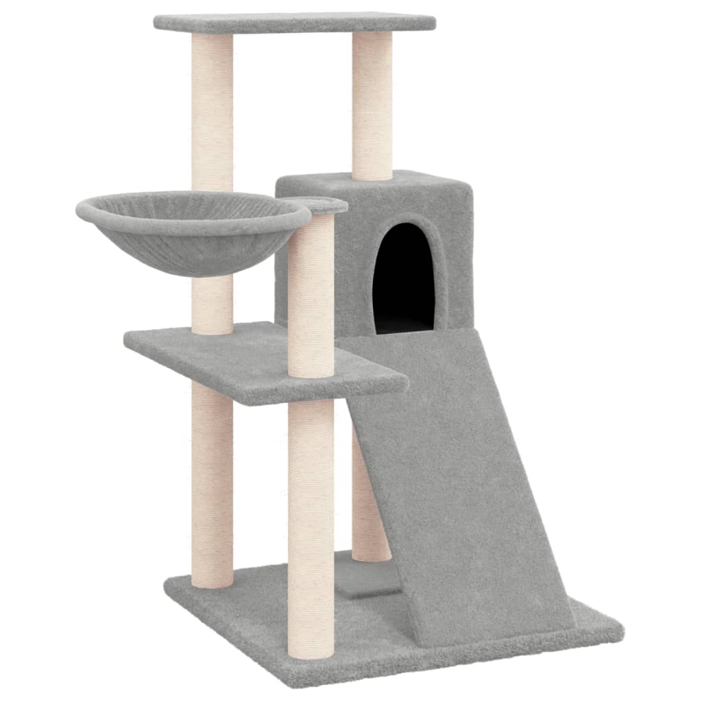 Cat furniture with sisal scratching posts 82 cm light gray