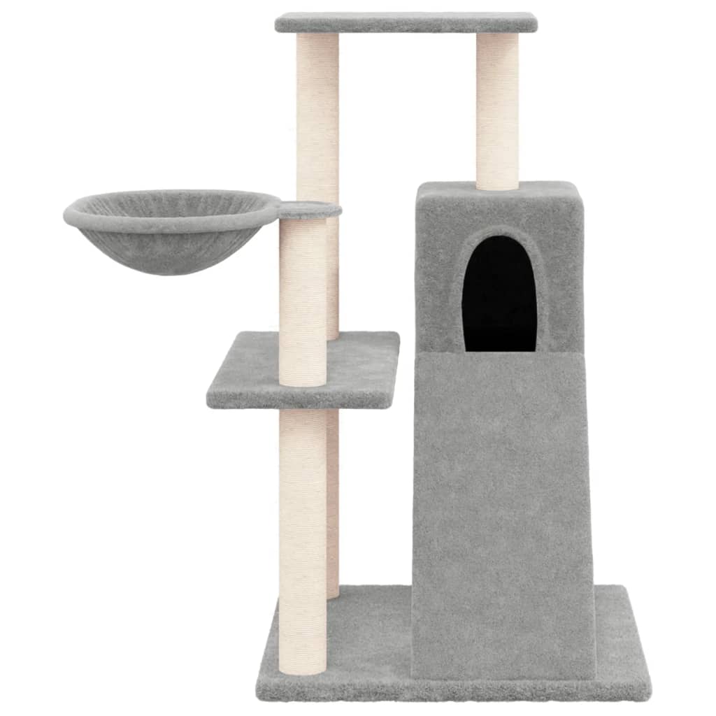 Cat furniture with sisal scratching posts 82 cm light gray