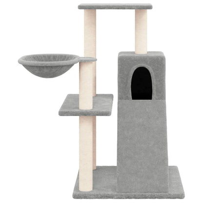 Cat furniture with sisal scratching posts 82 cm light gray