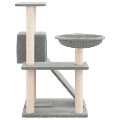 Cat furniture with sisal scratching posts 82 cm light gray