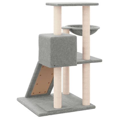 Cat furniture with sisal scratching posts 82 cm light gray