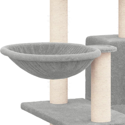 Cat furniture with sisal scratching posts 82 cm light gray