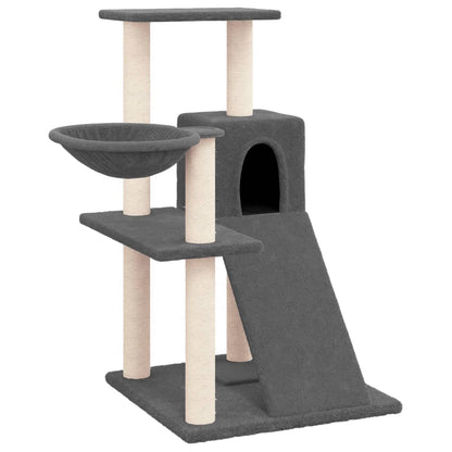Cat furniture with sisal scratching posts 82 cm dark gray
