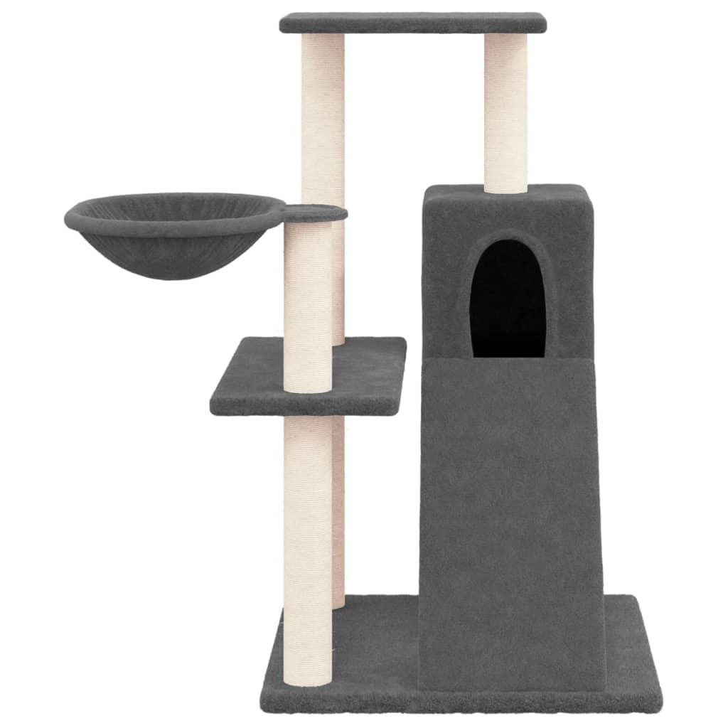Cat furniture with sisal scratching posts 82 cm dark gray