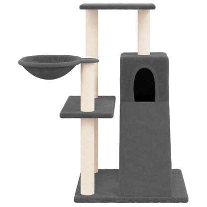 Cat furniture with sisal scratching posts 82 cm dark gray