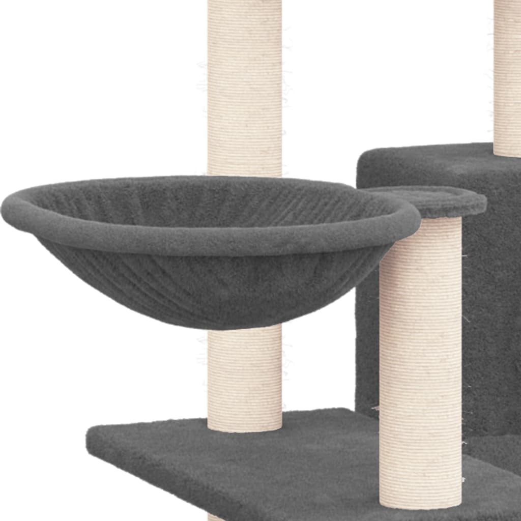 Cat furniture with sisal scratching posts 82 cm dark gray
