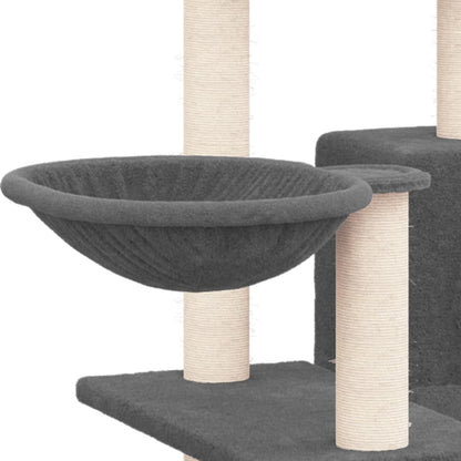 Cat furniture with sisal scratching posts 82 cm dark gray
