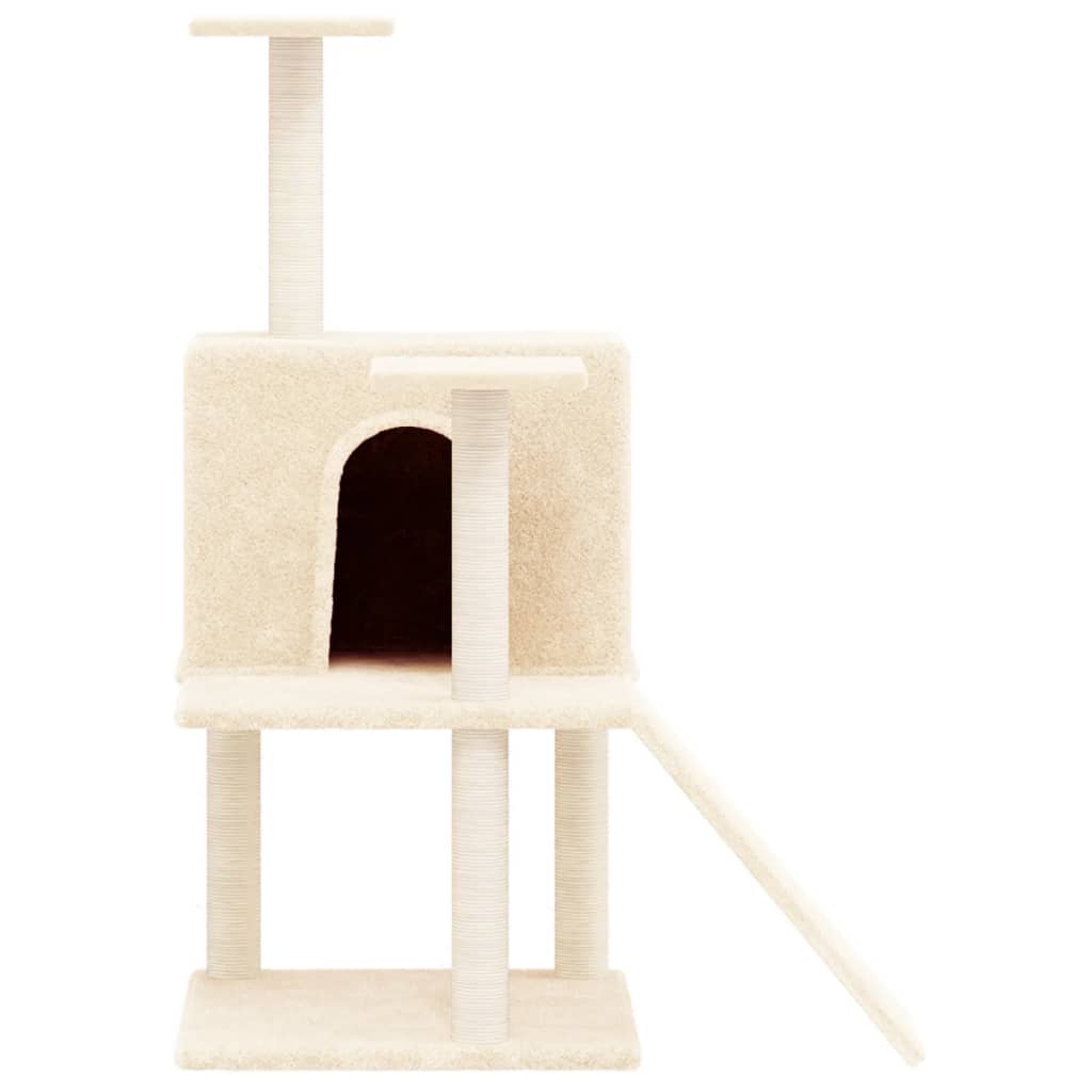 Cat furniture with sisal scratching posts 109 cm cream-colored